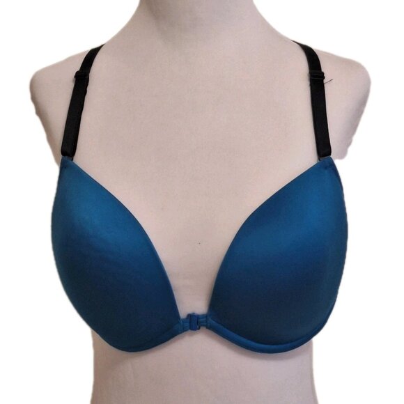 LA SENZA RACERBACK FRONT CLOSURE BRA SIZE 38D BLUE/BLACK - Picture 1 of 6